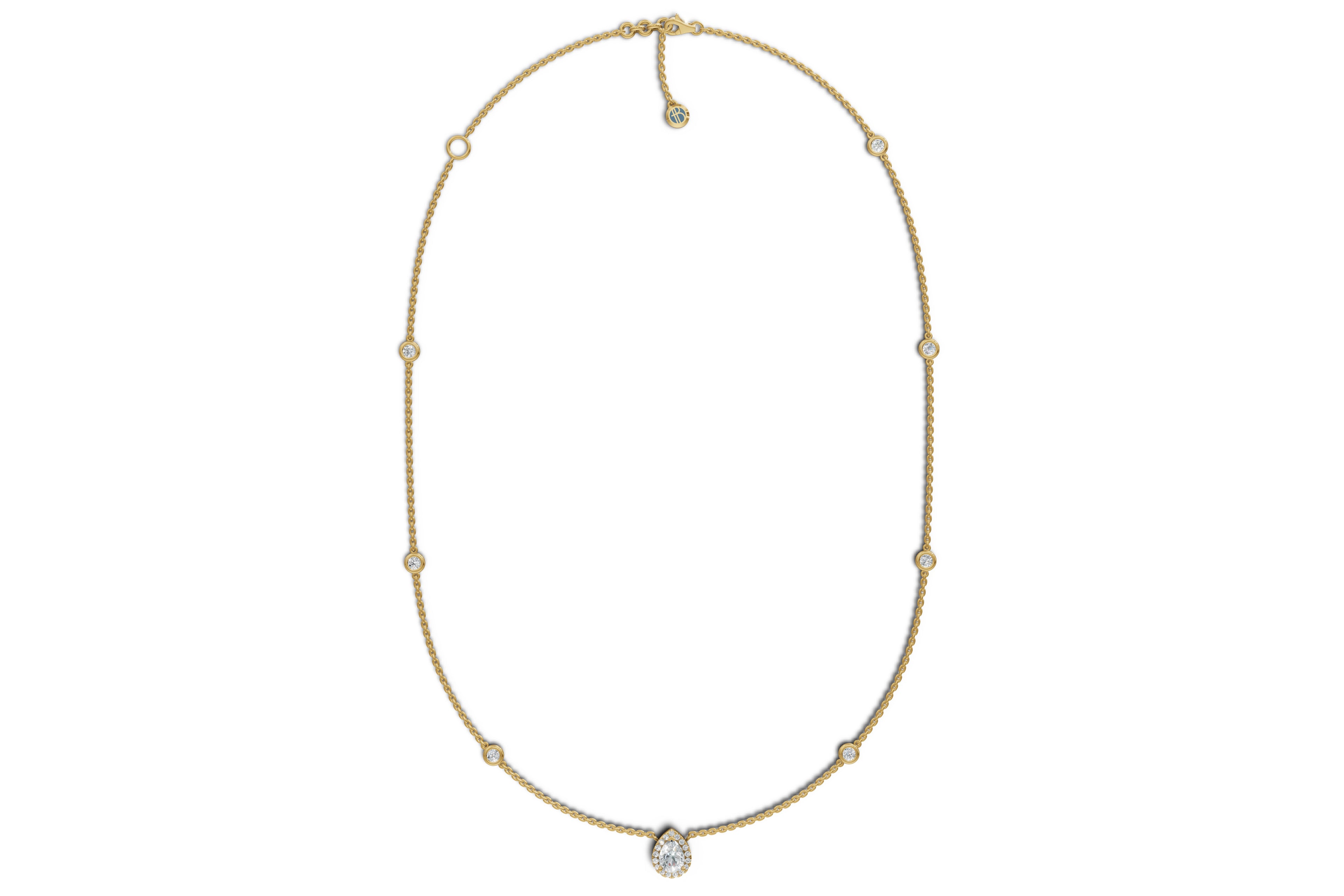 Sutr Halo Pear By the Yard Necklace