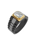 Men's Ring in Black Titanium and 14K Gold