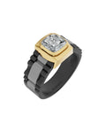 Men's Ring in Black Titanium and 14K Gold