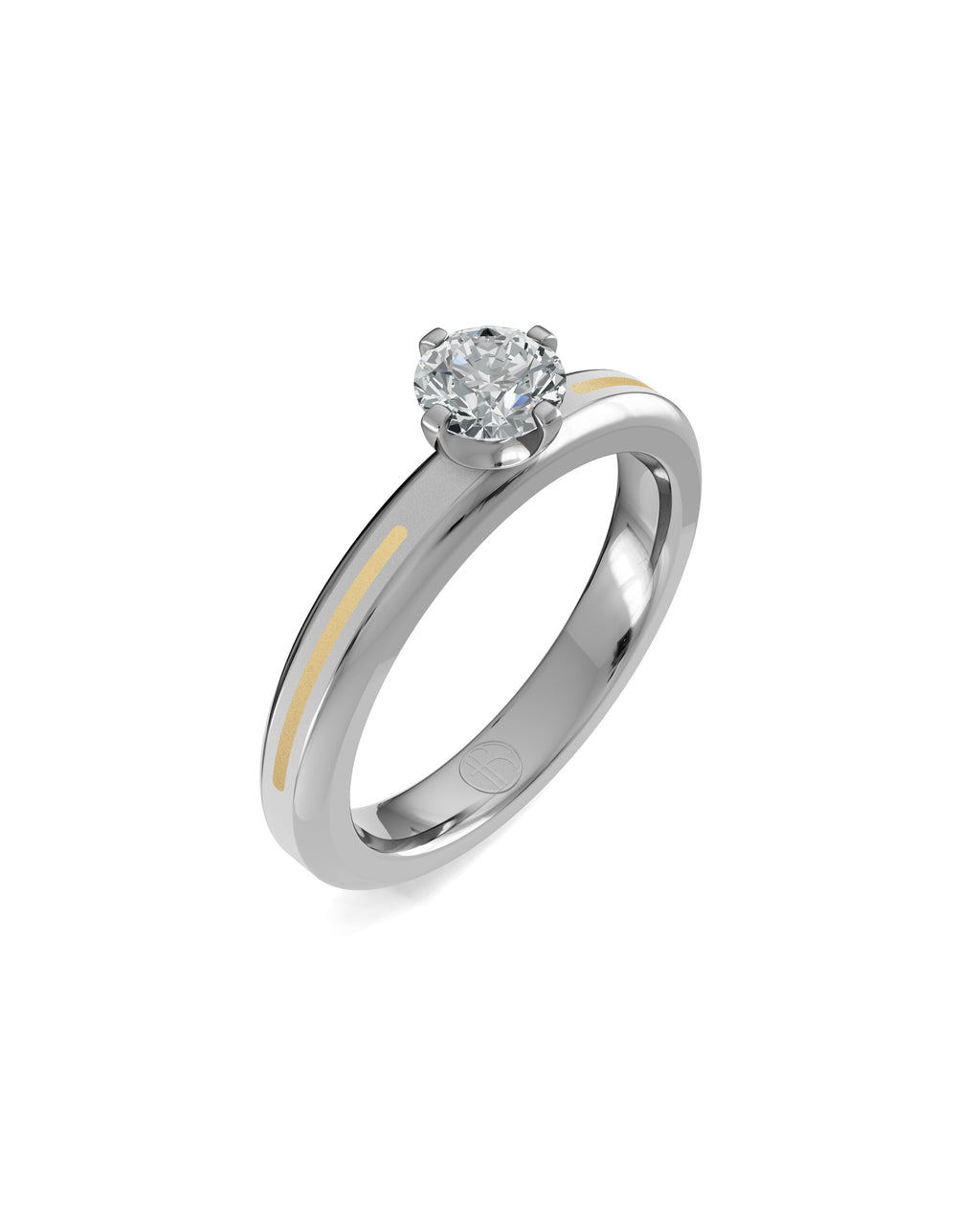 Substance Line Solitaire Ring