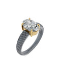 Sterling Silver and Lab-Grown Diamond Ring for Women's