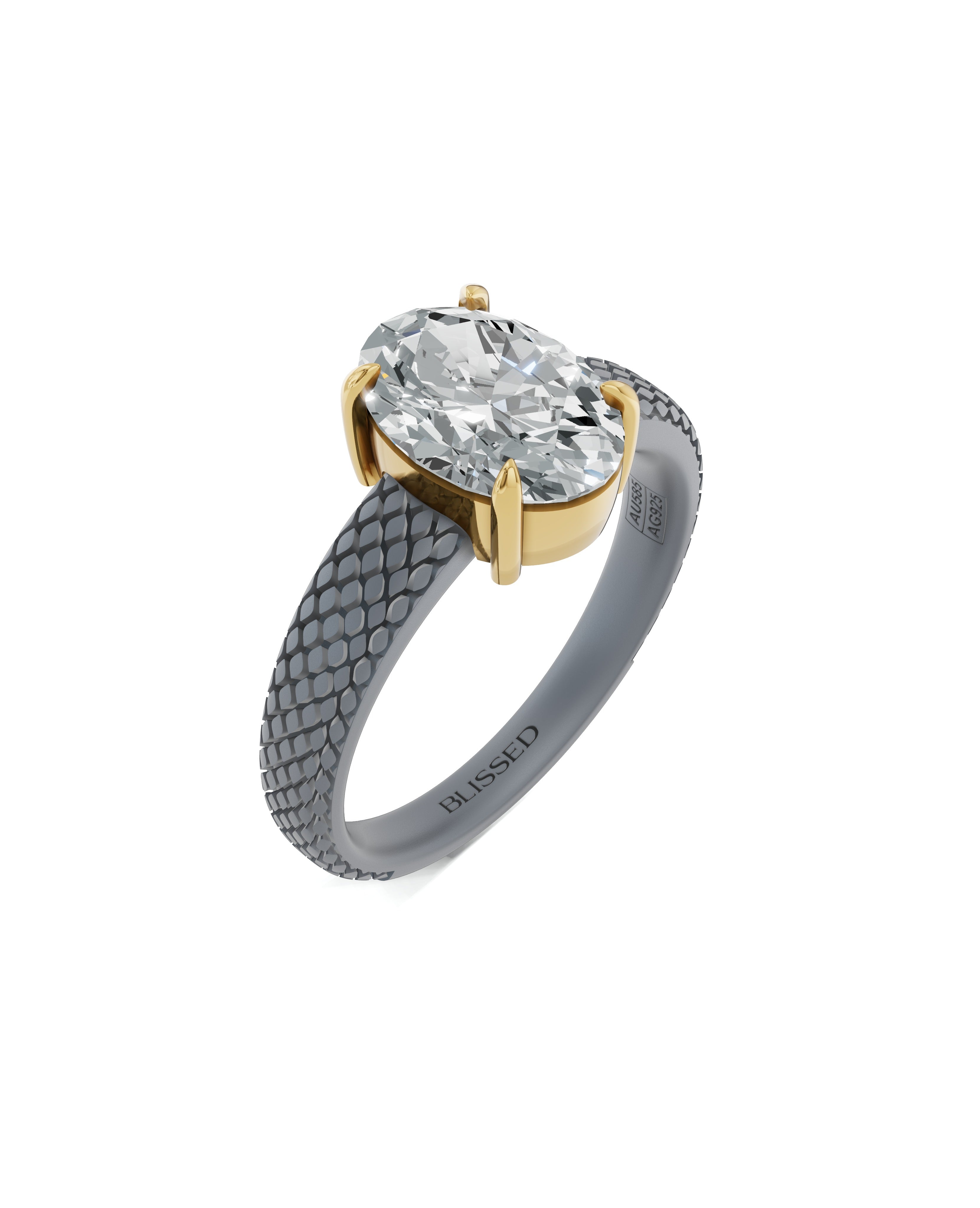 Sterling Silver and Lab-Grown Diamond Ring for Women's