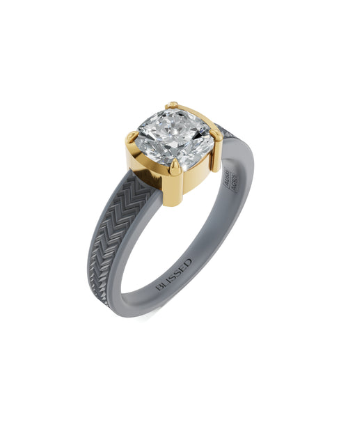 Enigma Chevron Gleam Solitaire Ring