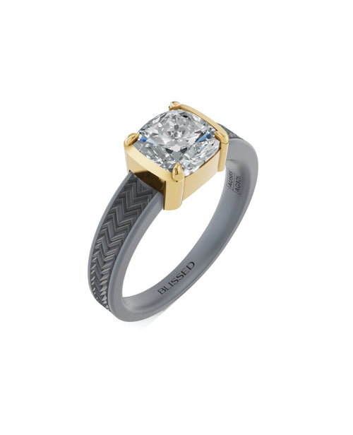 Enigma Chevron Gleam Solitaire Ring