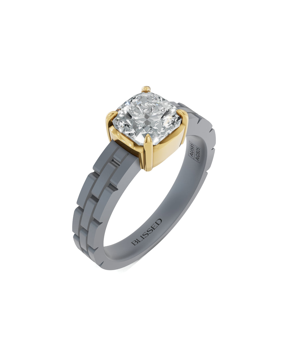 Sterling Silver and Lab-Grown Diamond Ring for Women's