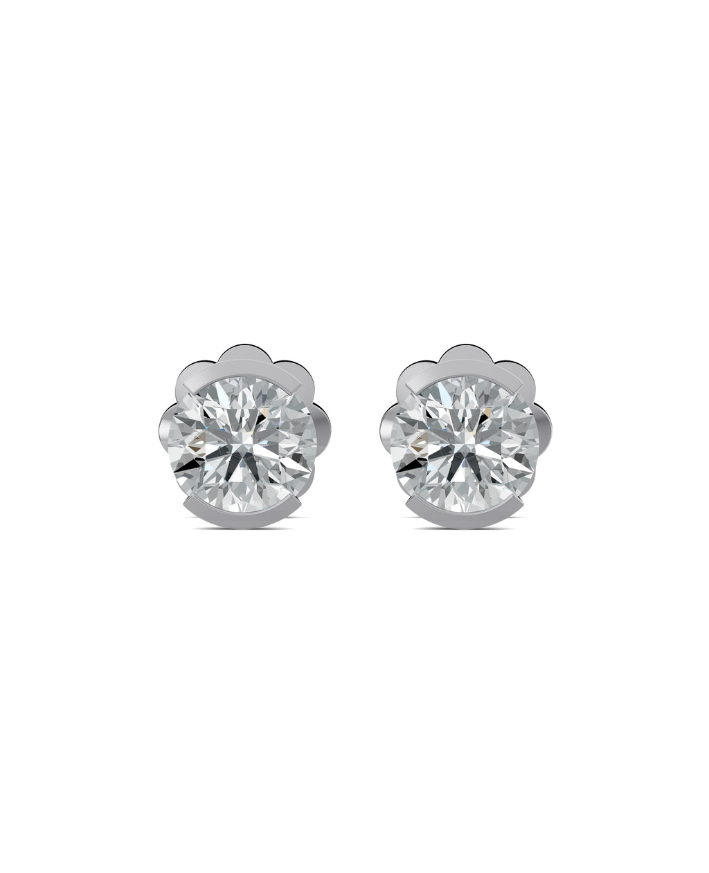 Substance Half Bezel Stud Earrings