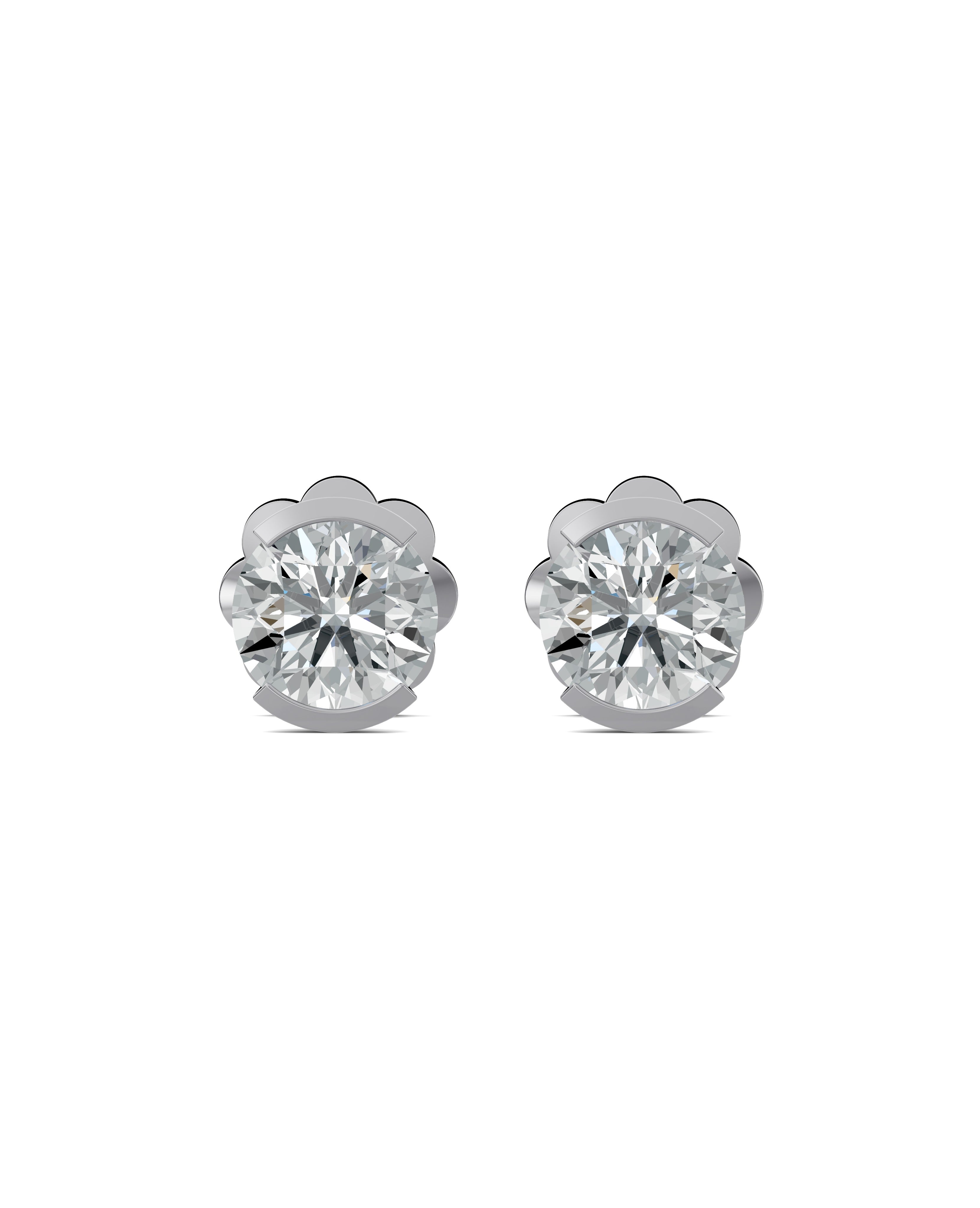 Substance Half Bezel Stud Earrings