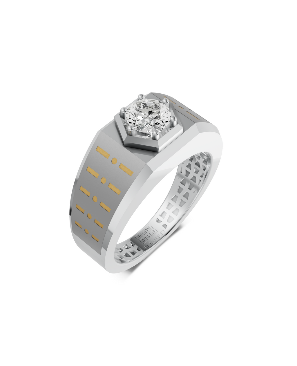 Platinum and Hand-inlaid 22k Gold