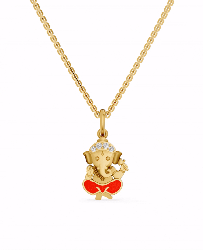 Divinity Bal Ganesha 18K Gold Layered Silver Pendant