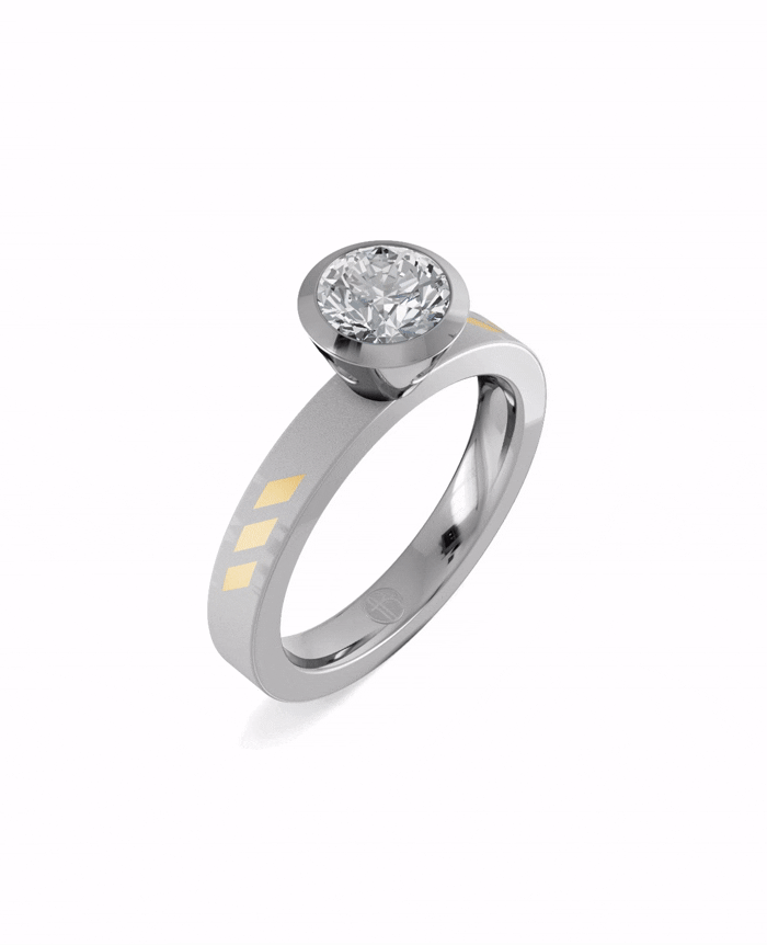 Substance Block Solitaire Ring