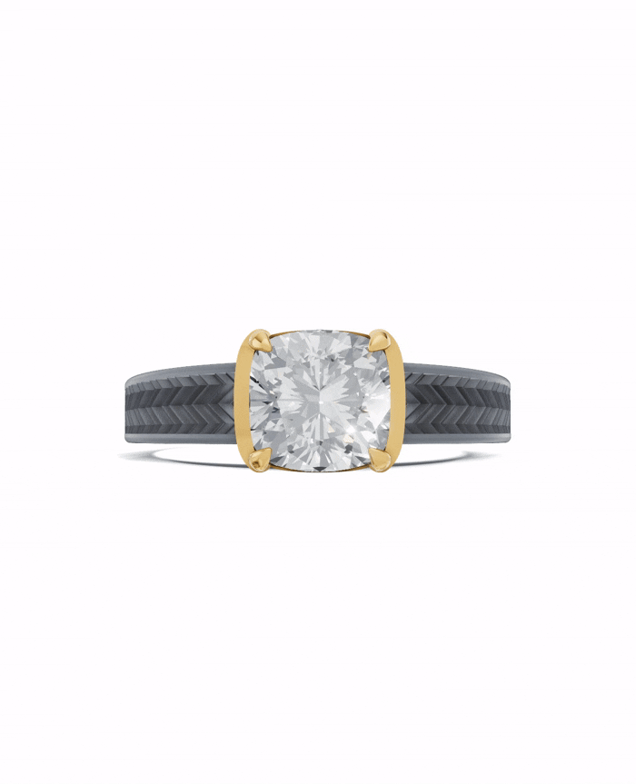 Sterling Silver and Lab-Grown Diamond Ring for Women's