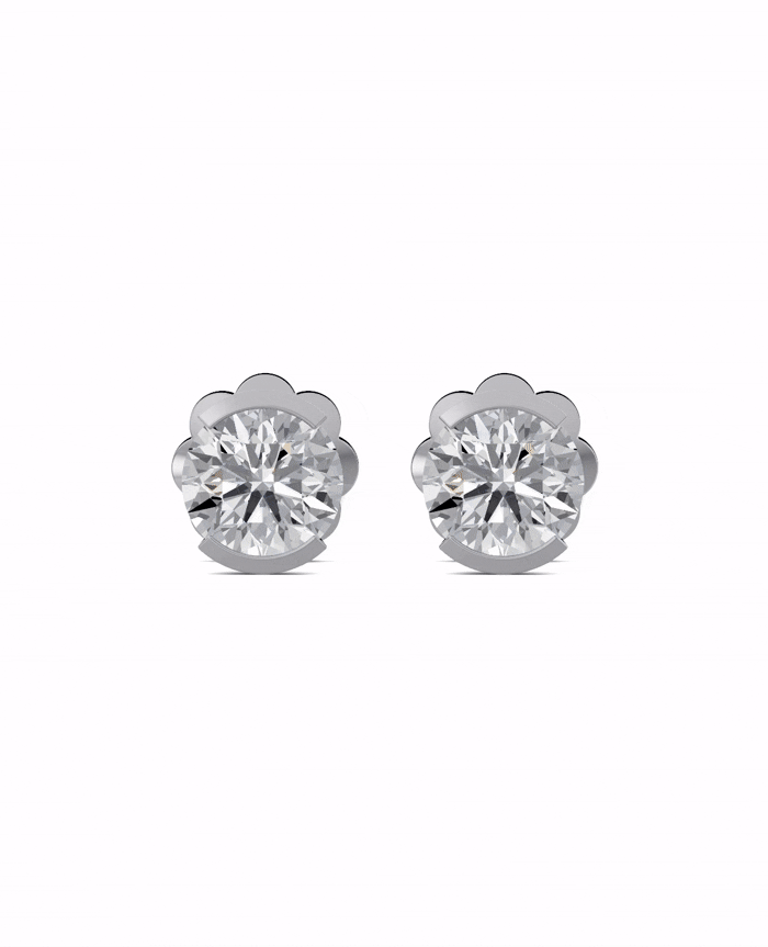 Substance Half Bezel Stud Earrings