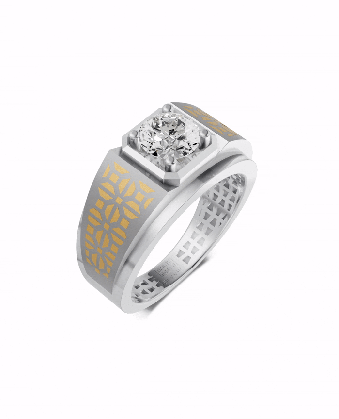 Platinum and Hand-inlaid 22k Gold
