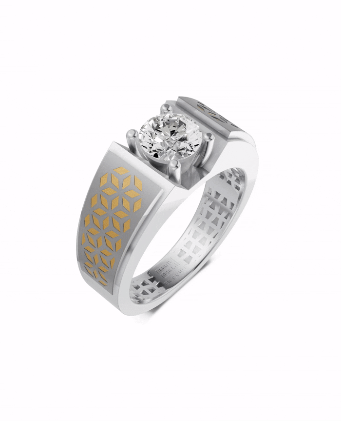 Platinum and 22K Gold Hand-inlay