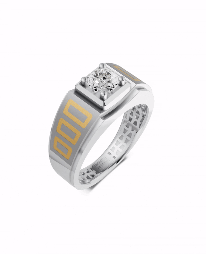 Platinum and Hand-inlaid 22k Gold