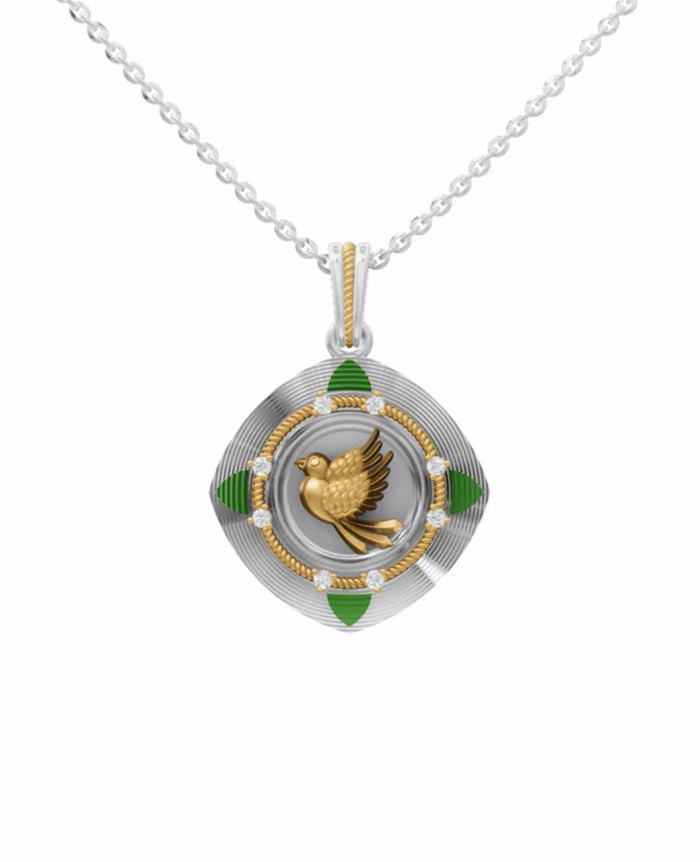 Sterling Silver and Gold Motif