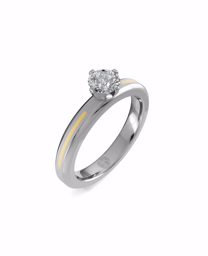 Substance Line Solitaire Ring