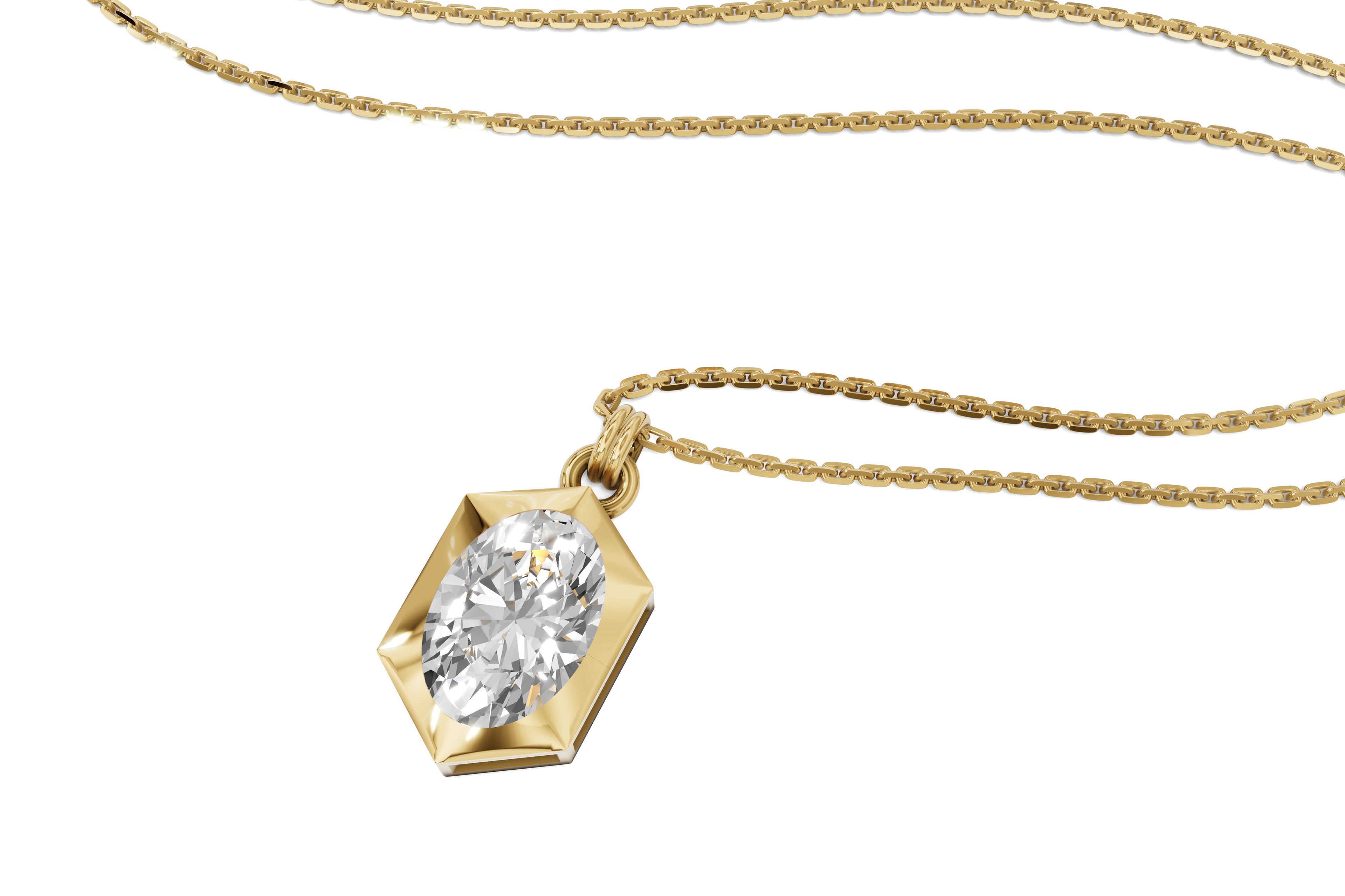 Svarit Oval Diamond Pendant
