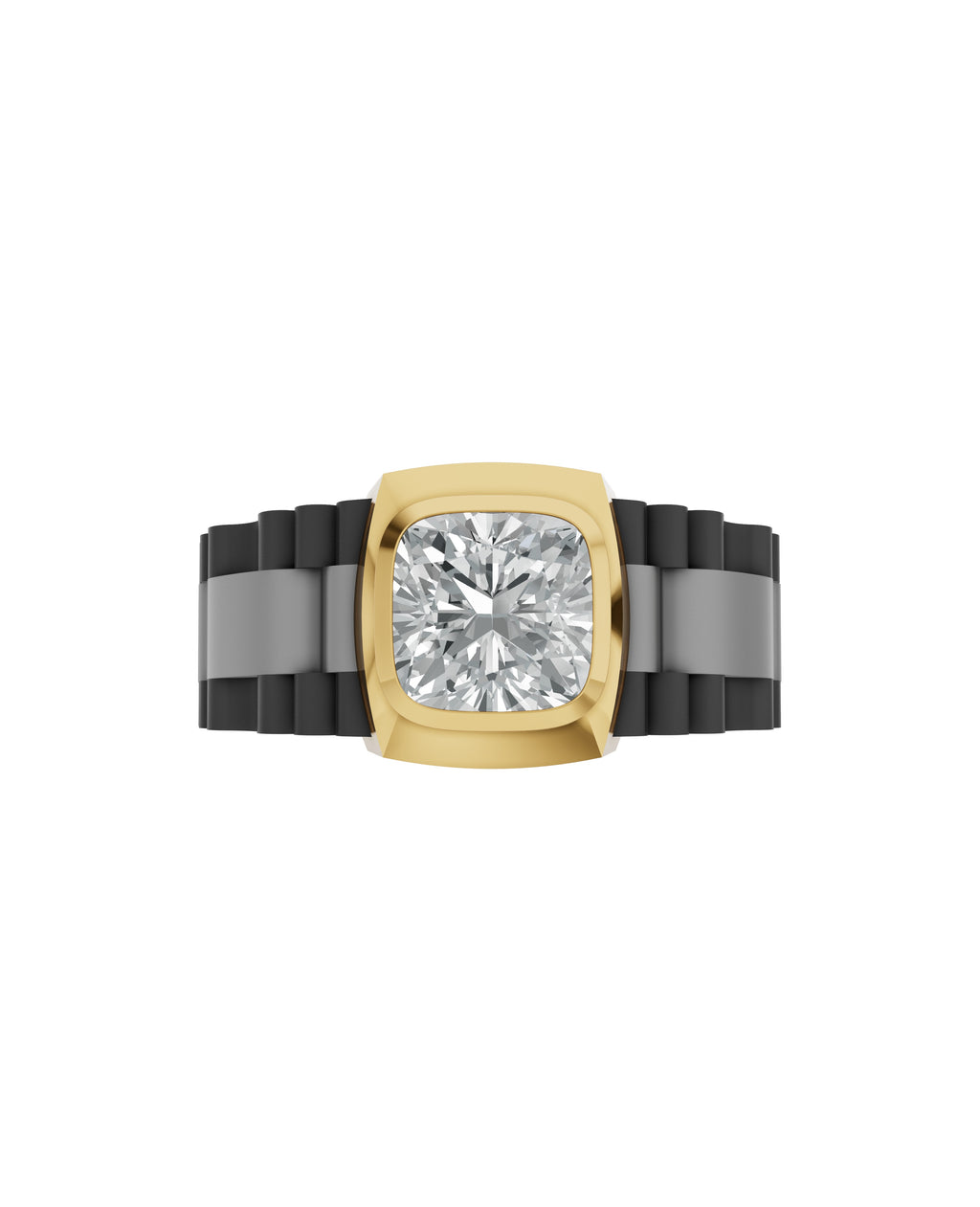 Men's Ring in Black Titanium and 14K Gold