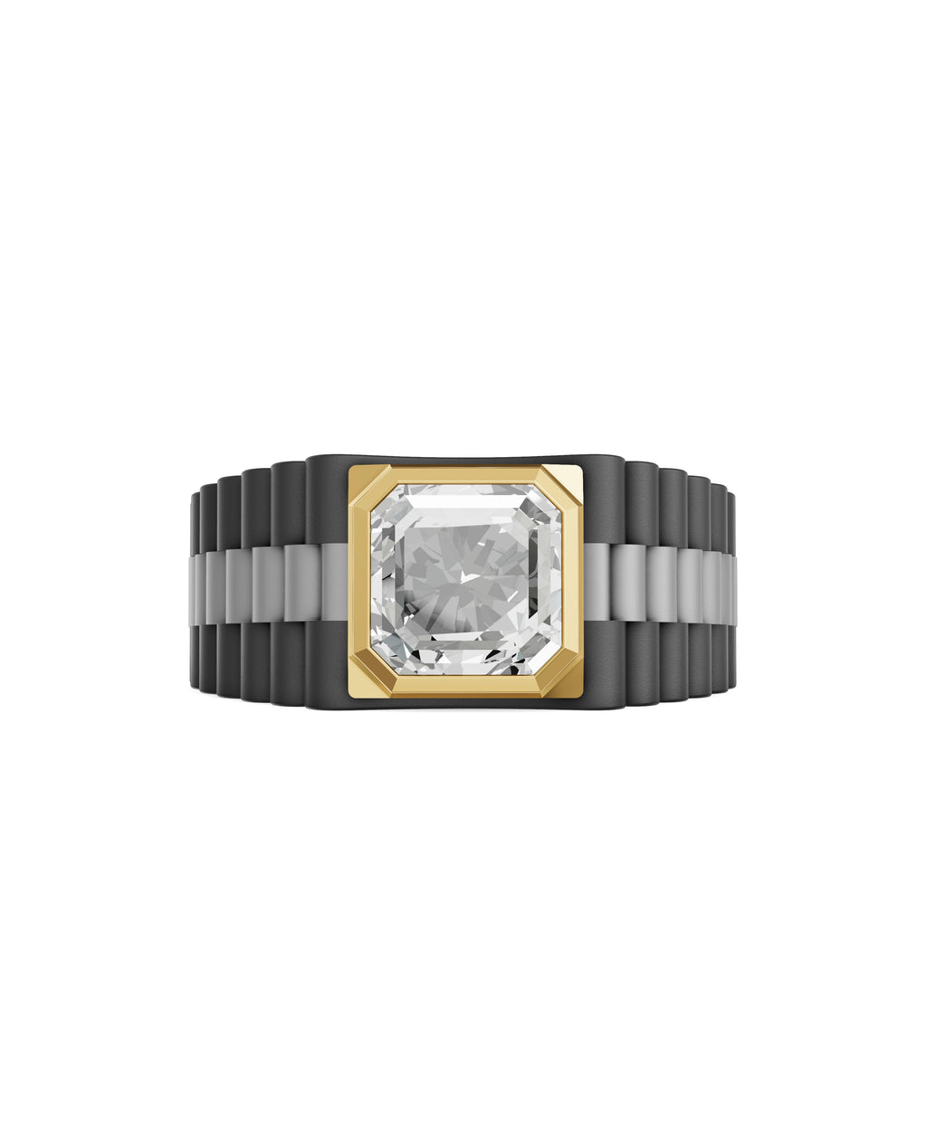 Men's Ring in Black Titanium and 14K Gold