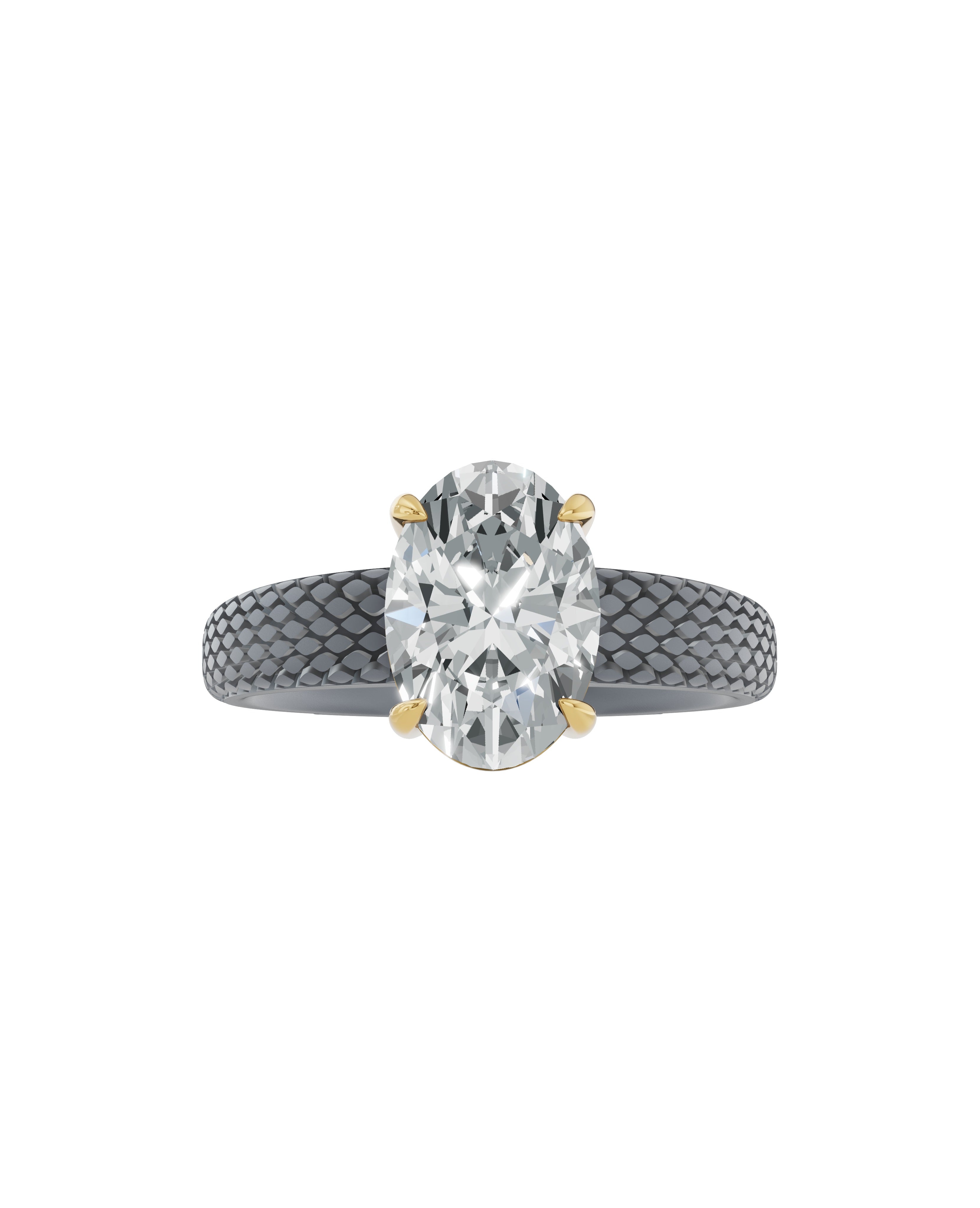 Sterling Silver and Lab-Grown Diamond Ring for Women's