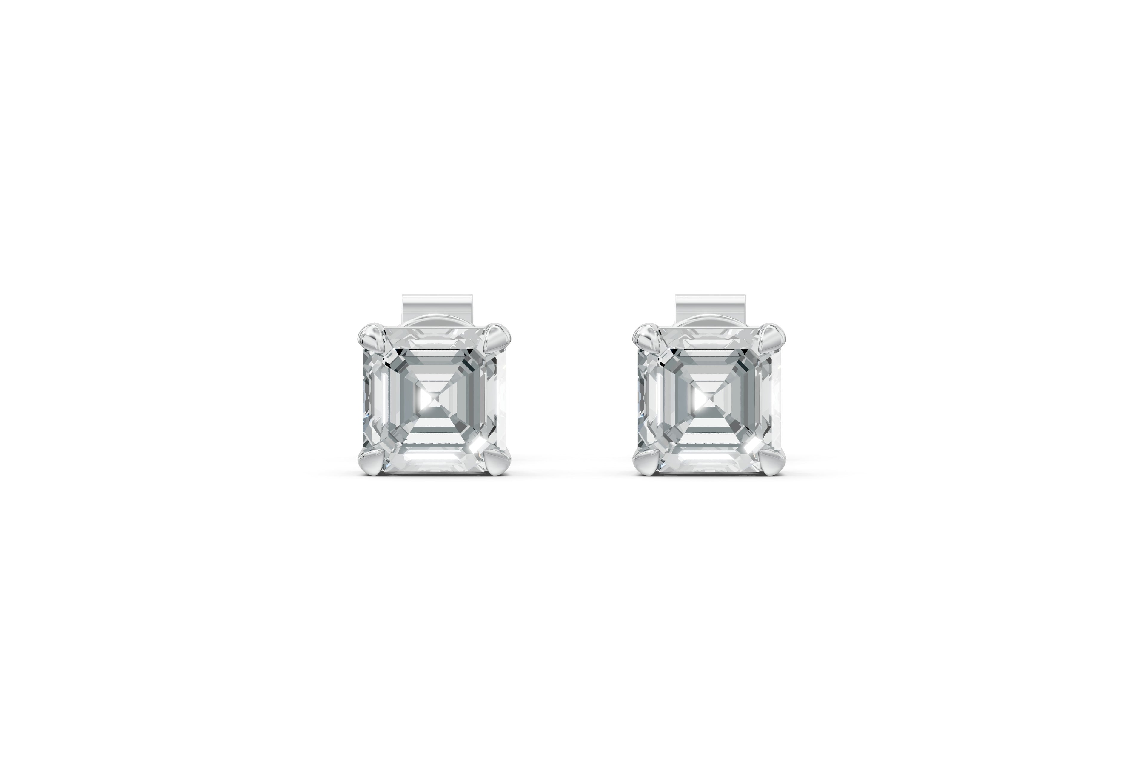 Spark Asscher Stud Earings