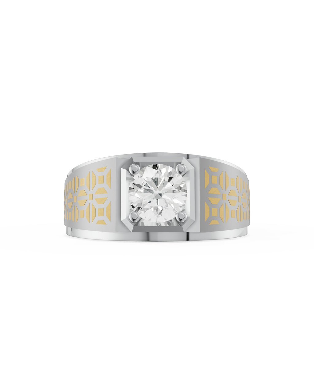 Platinum and Hand-inlaid 22k Gold