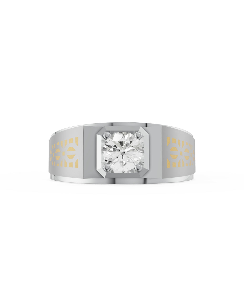 Platinum and 22K Gold Hand-inlay