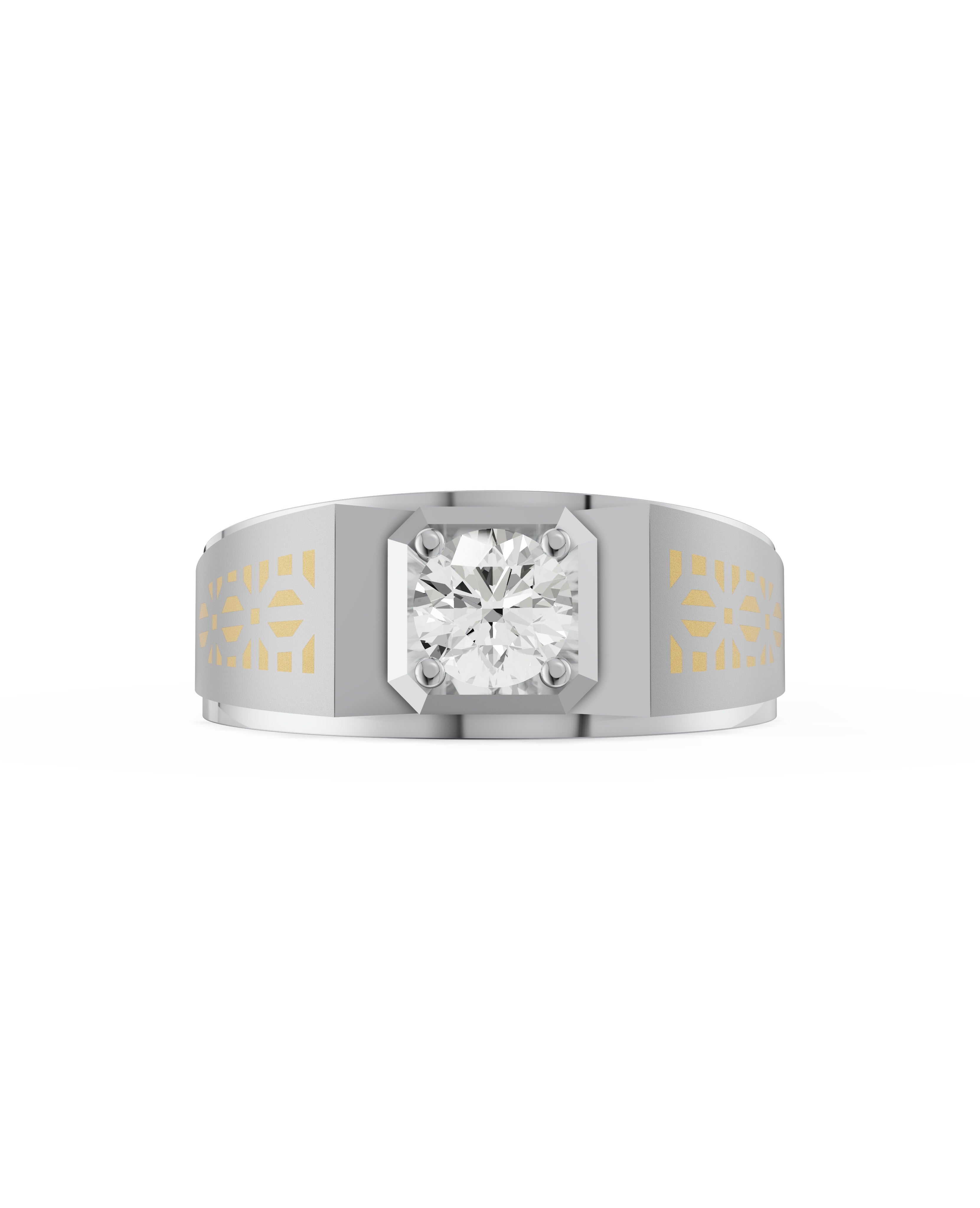 Platinum and 22K Gold Hand-inlay