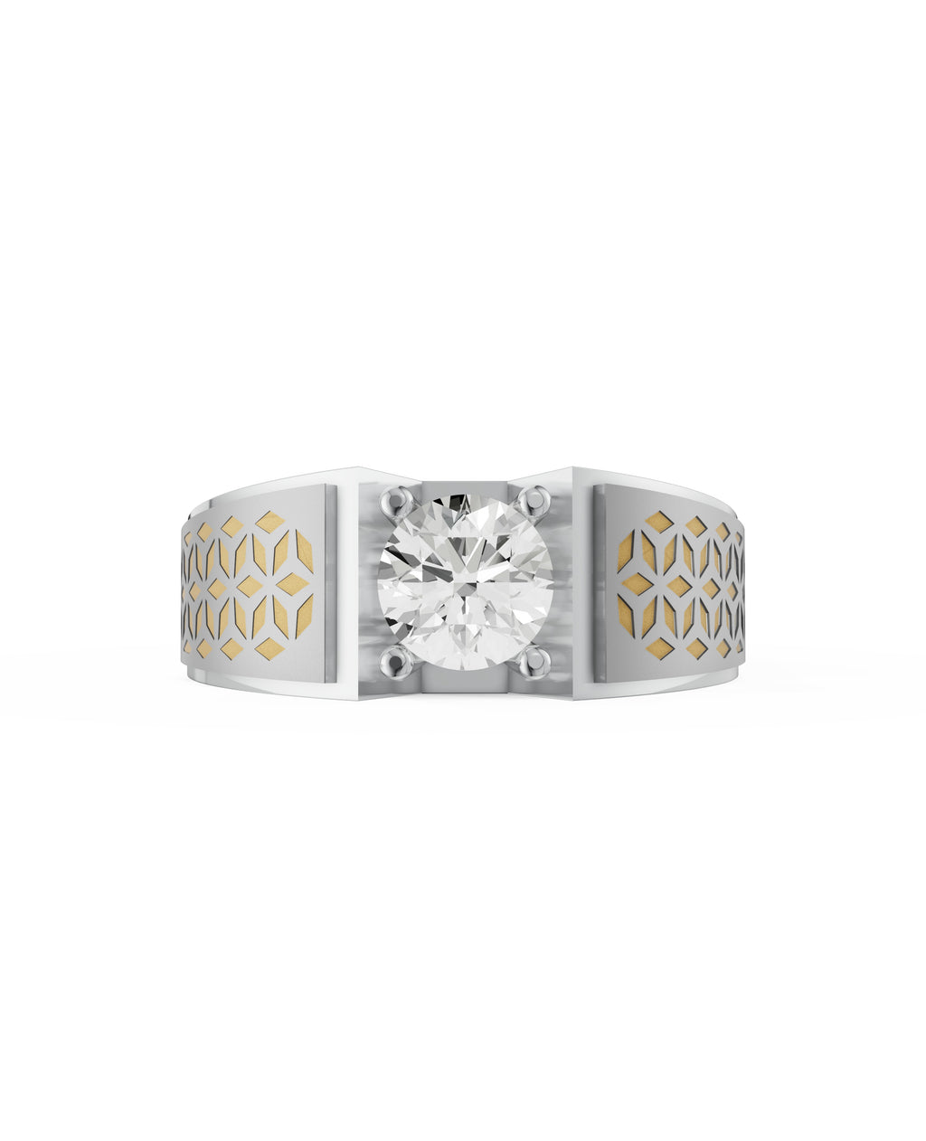 Platinum and 22K Gold Hand-inlay
