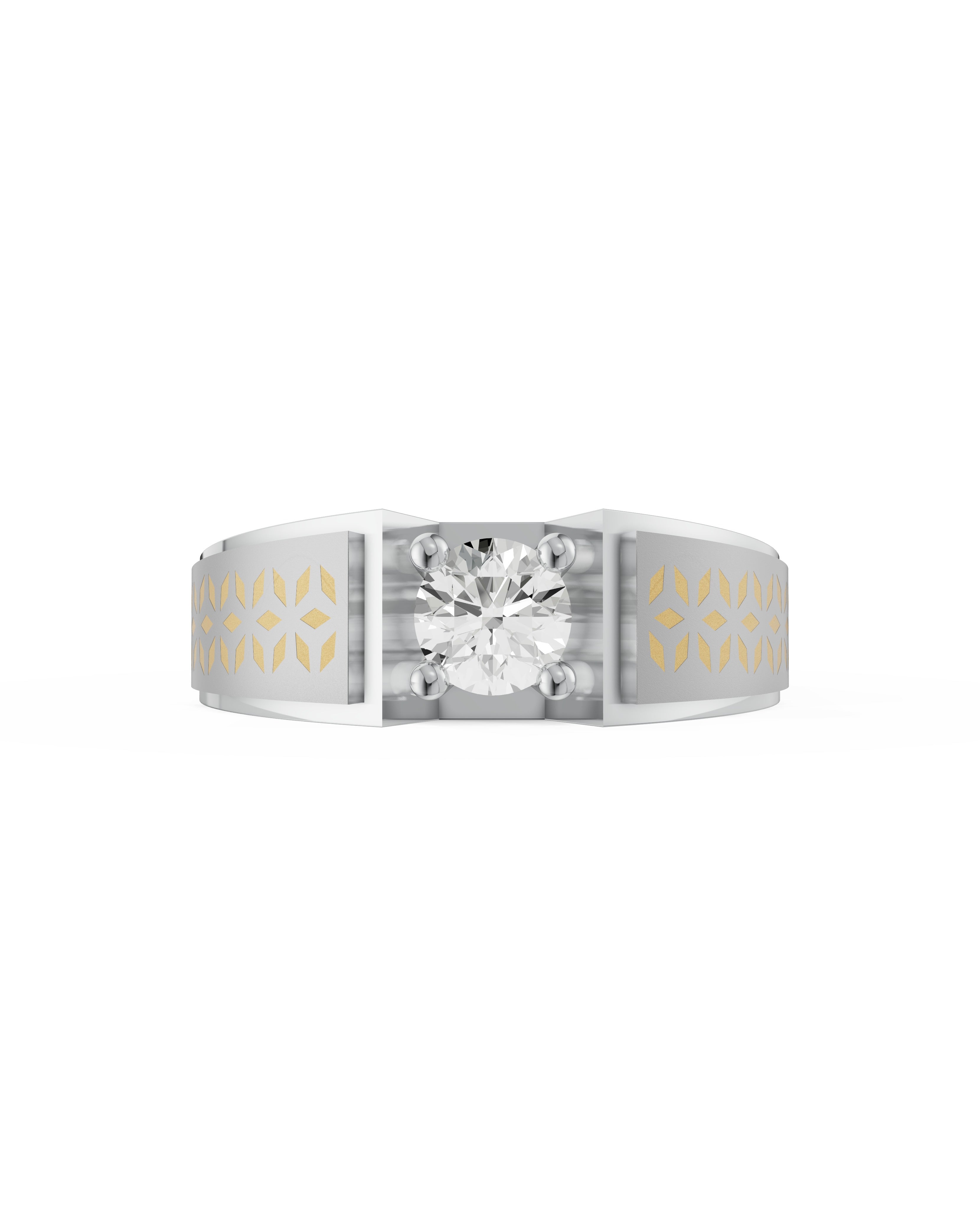 Platinum and Hand-inlaid 22k Gold