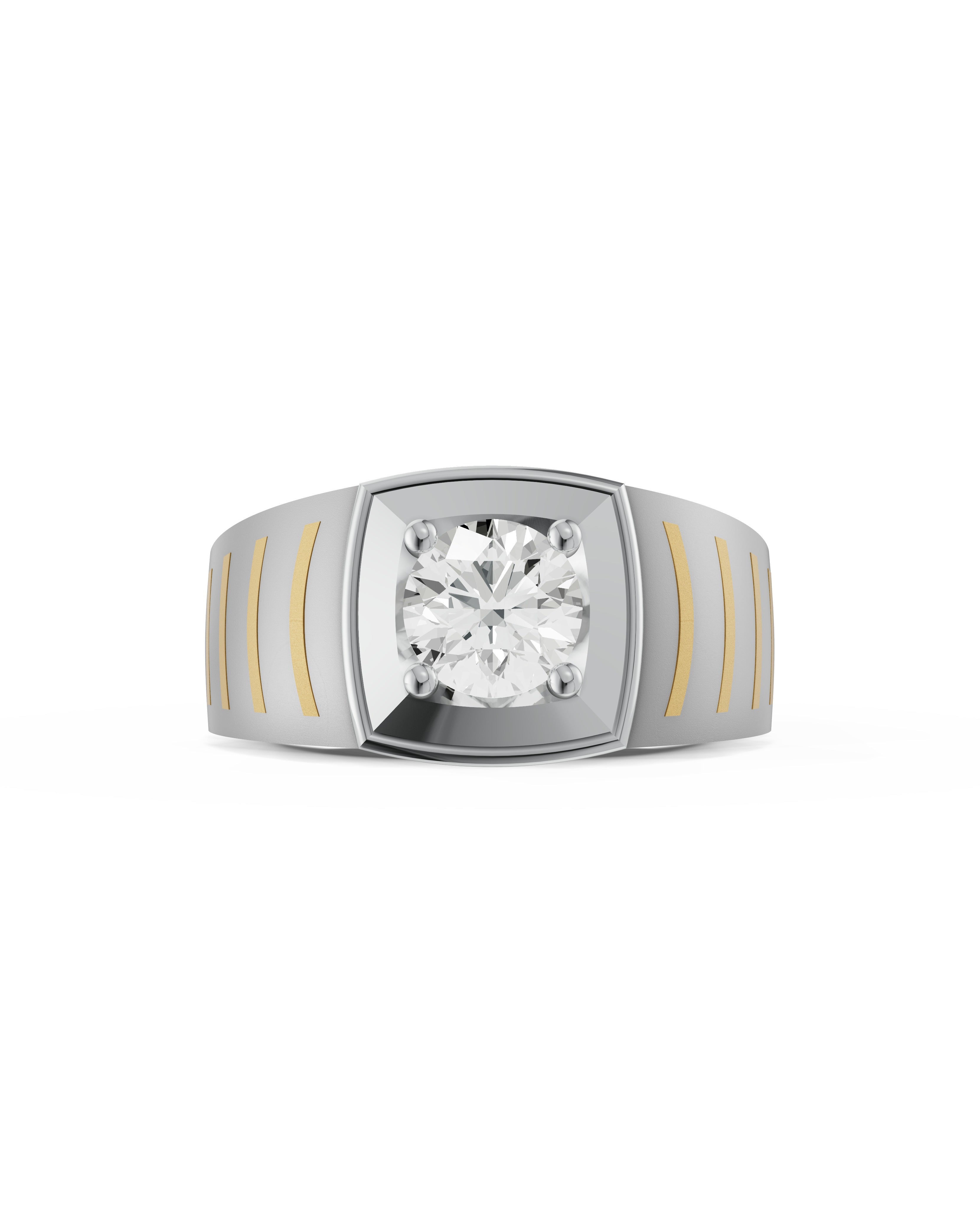 Platinum and Hand-inlaid 22k Gold