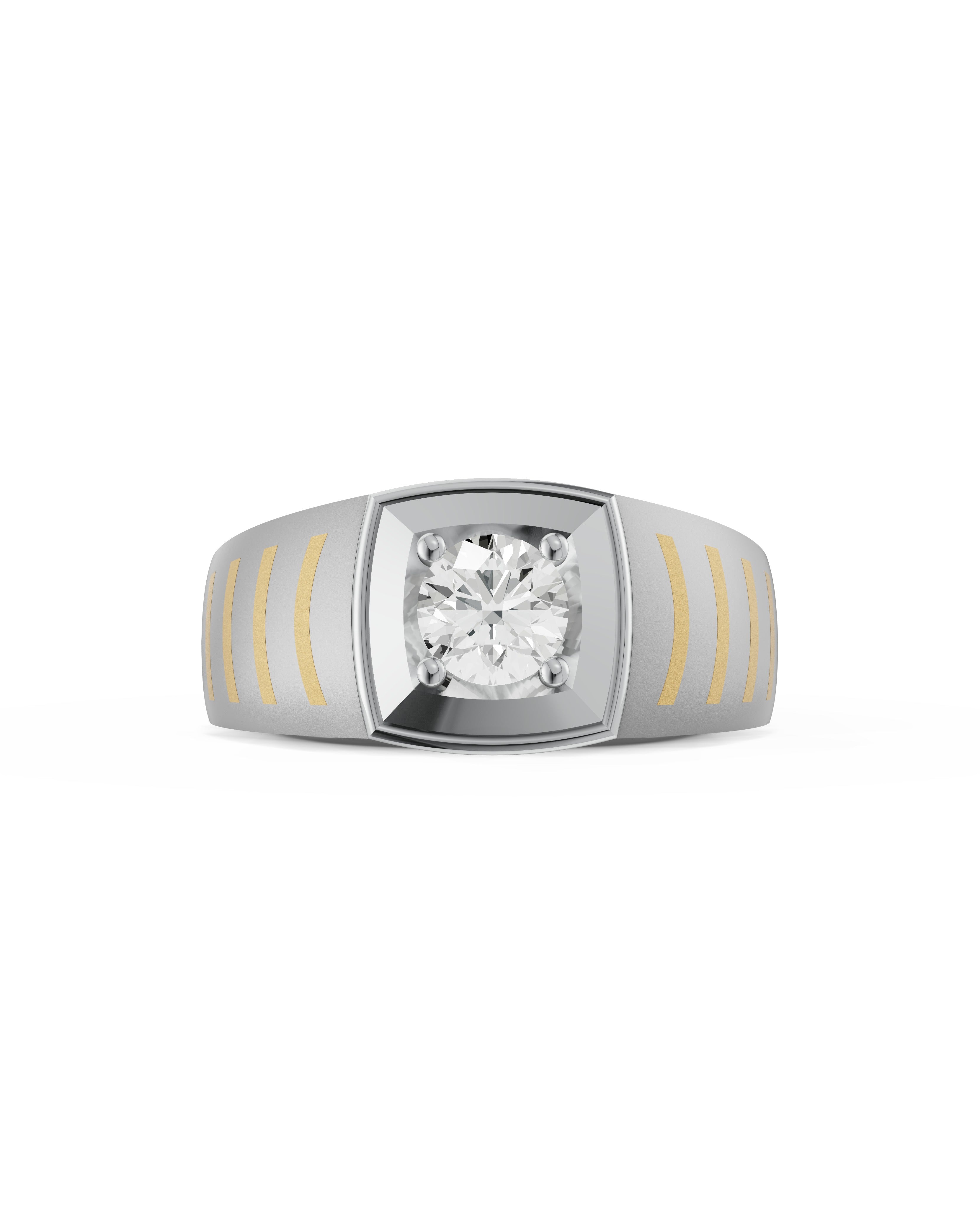 Platinum and Hand-inlaid 22k Gold