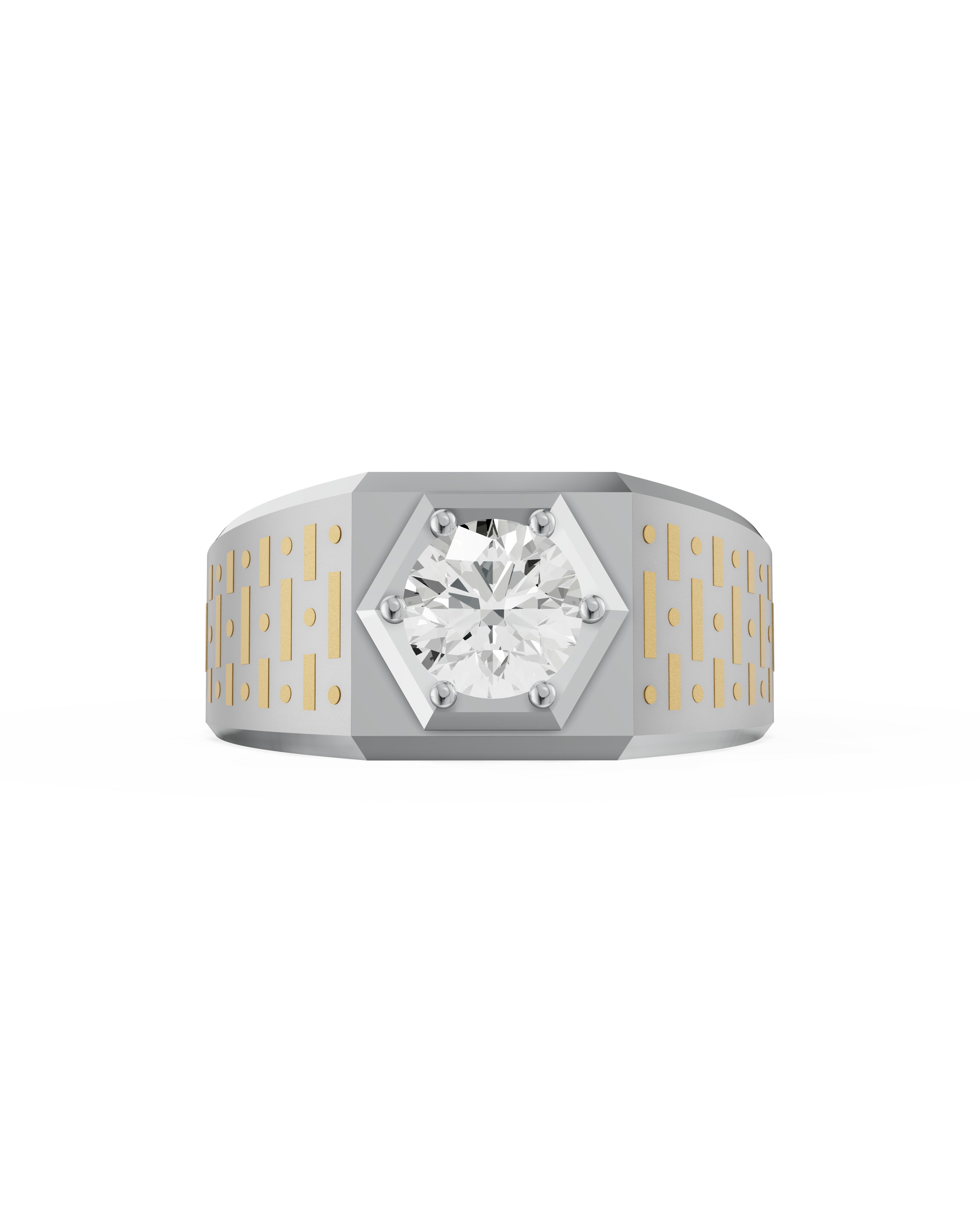 Platinum and Hand-inlaid 22k Gold