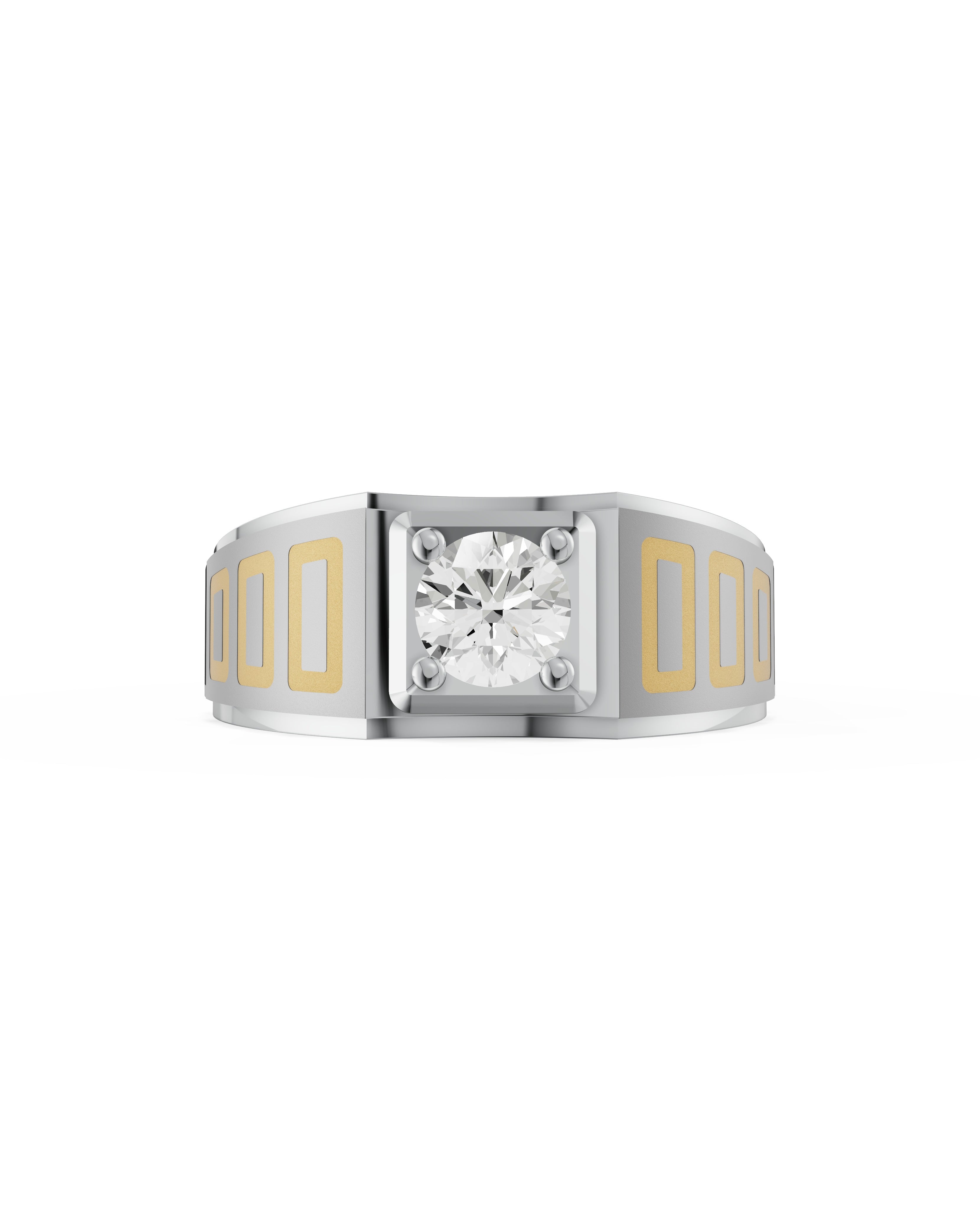 Platinum and Hand-inlaid 22k Gold