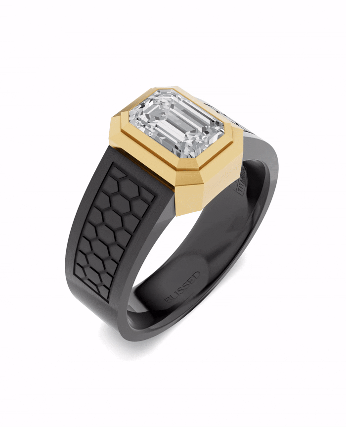 Men's Black Titanium Ring