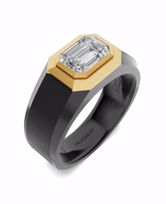 Men's Black Titanium Ring
