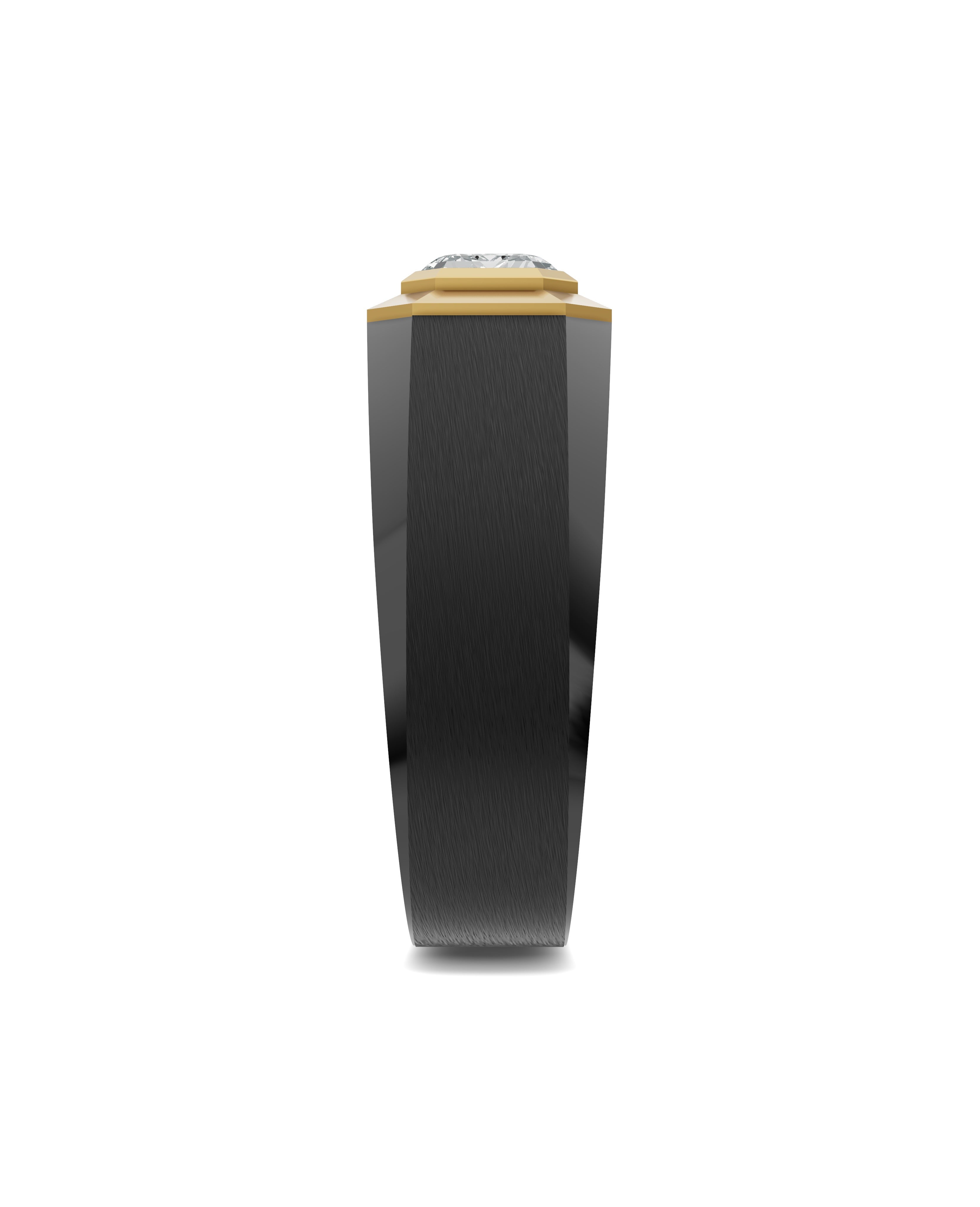 Men's Black Titanium Ring