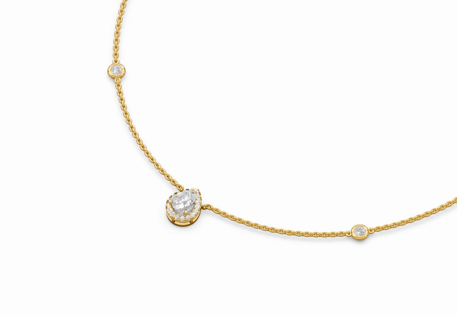 Sutr Halo Pear By the Yard Necklace