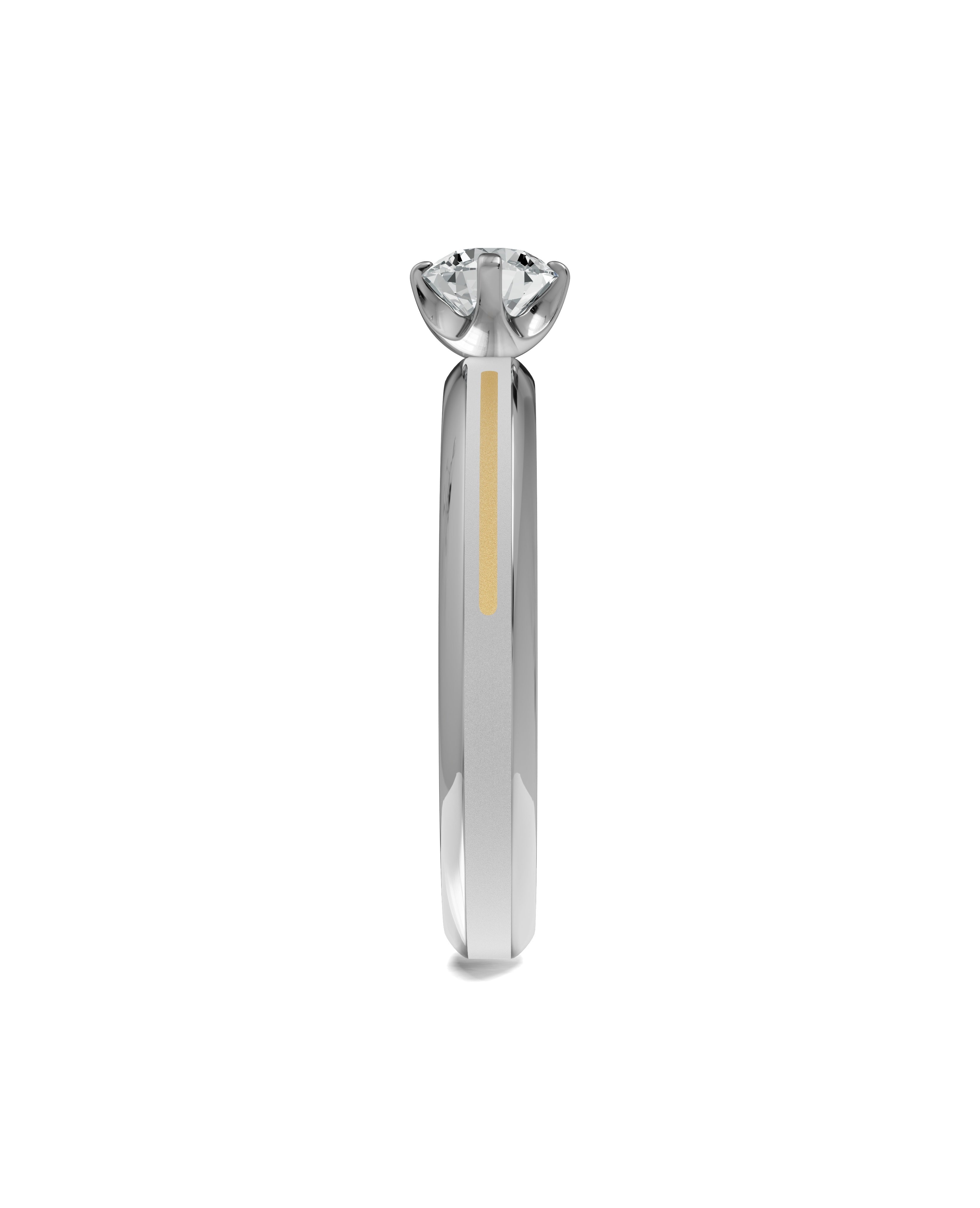 Substance Line Solitaire Ring