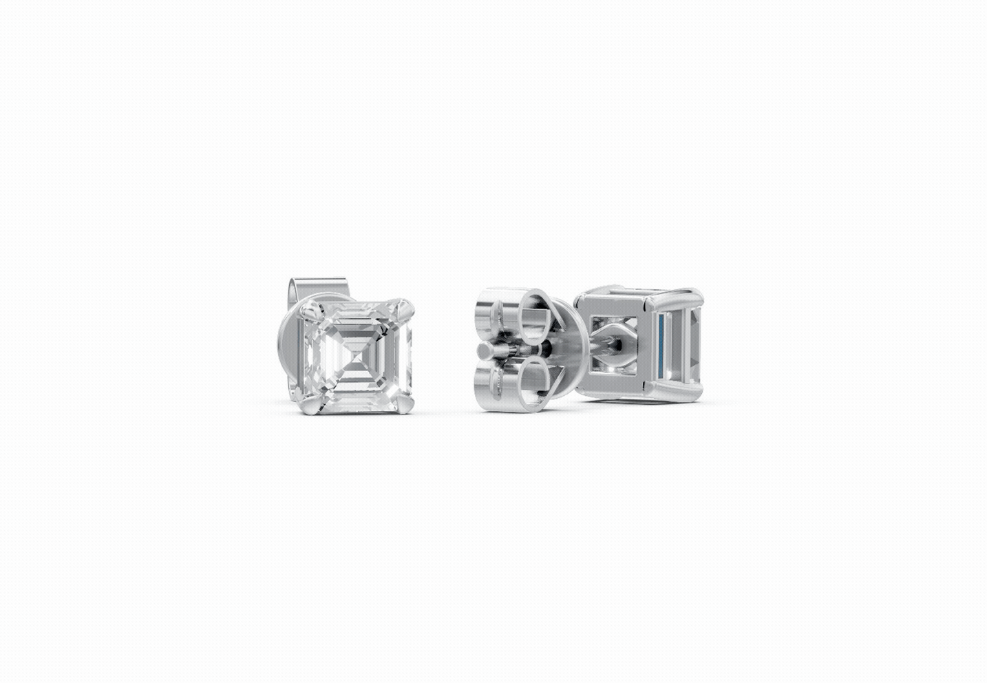 Spark Asscher Stud Earings