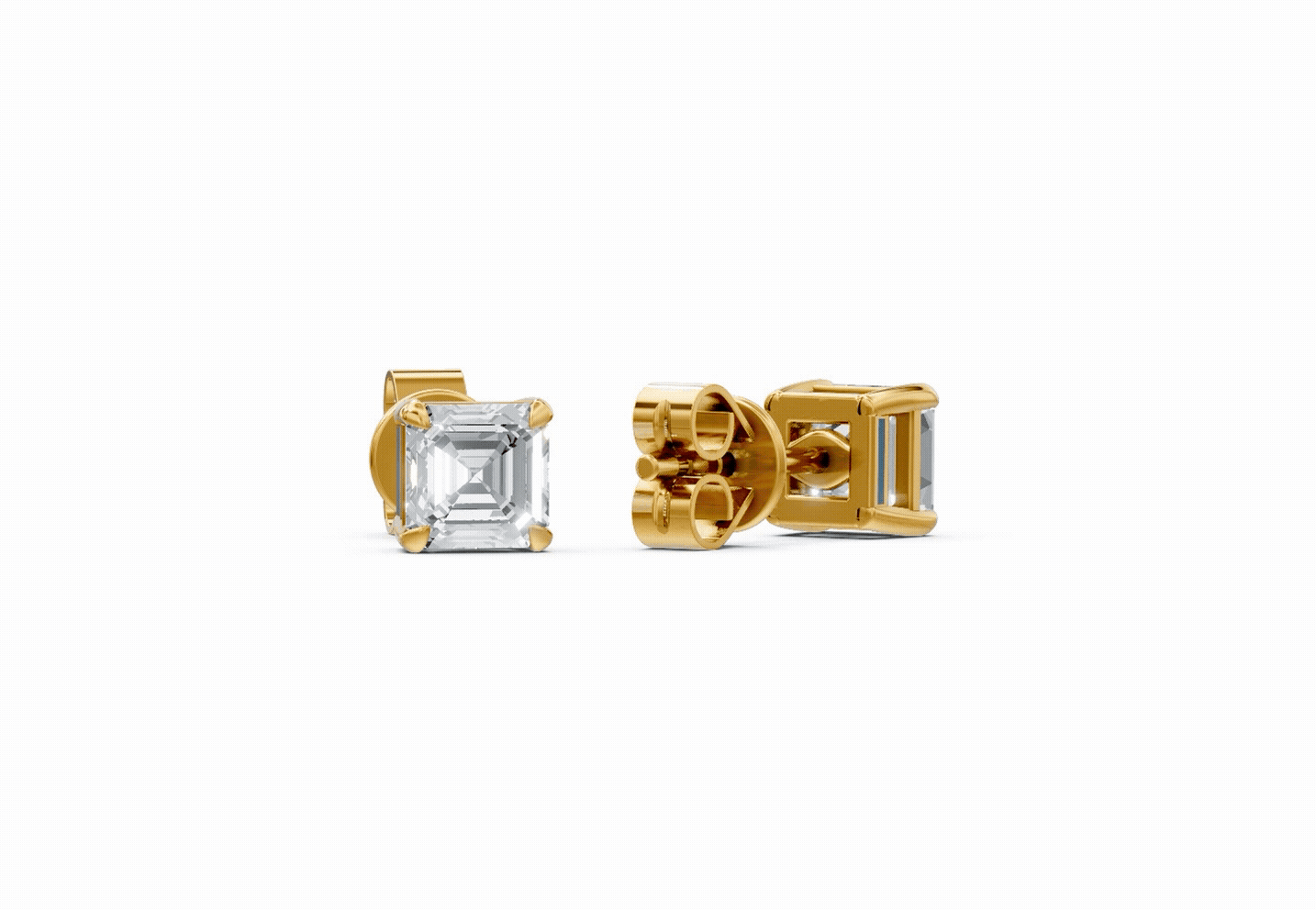 Spark Asscher Stud Earings