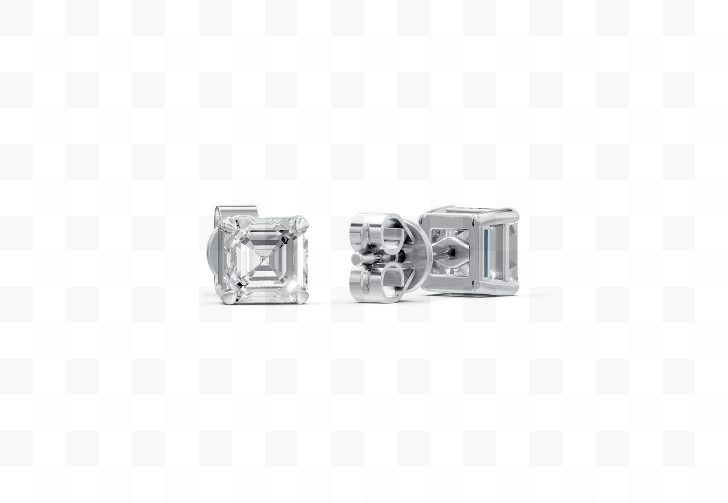 Spark Asscher Stud Earings