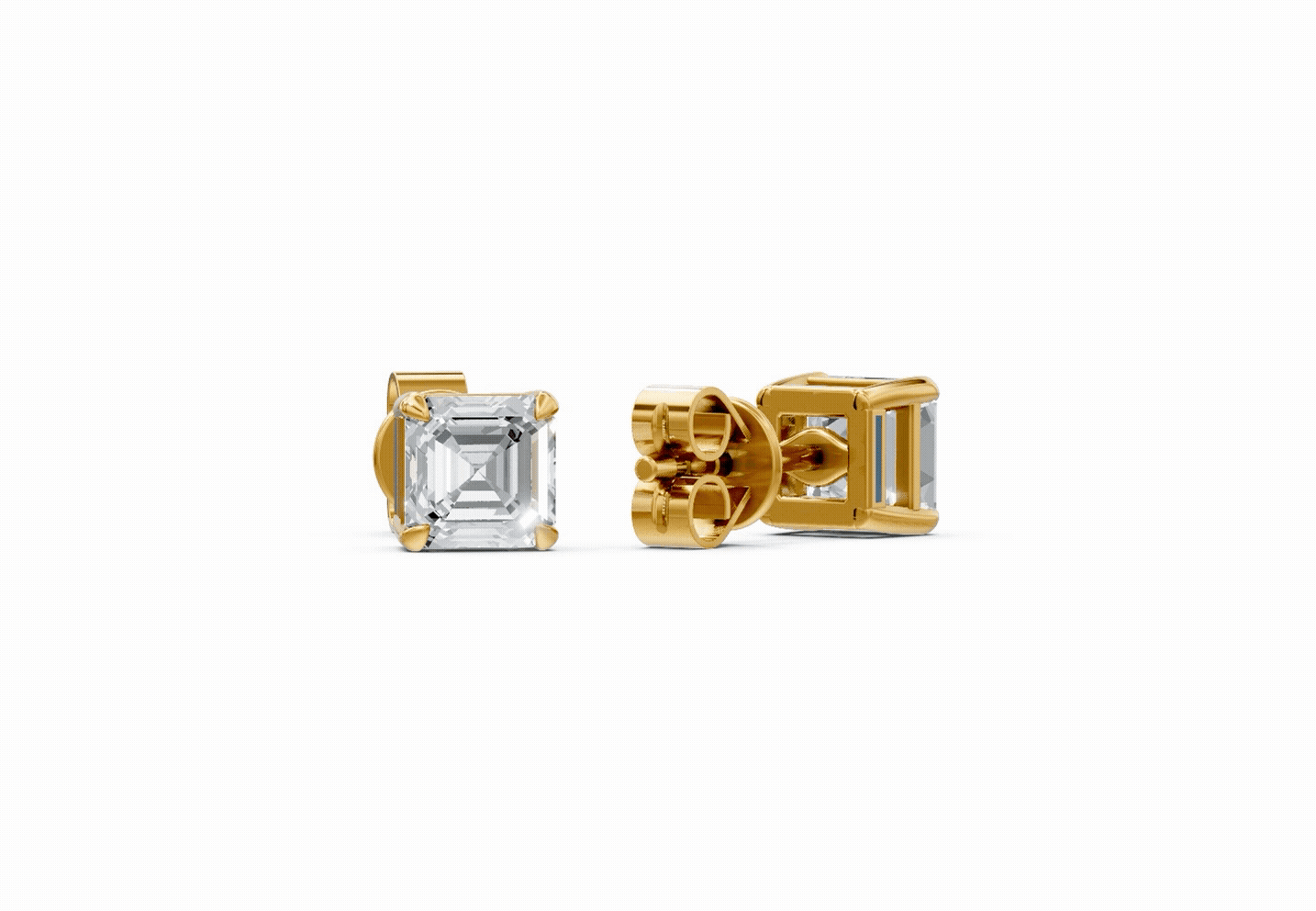 Spark Asscher Stud Earings