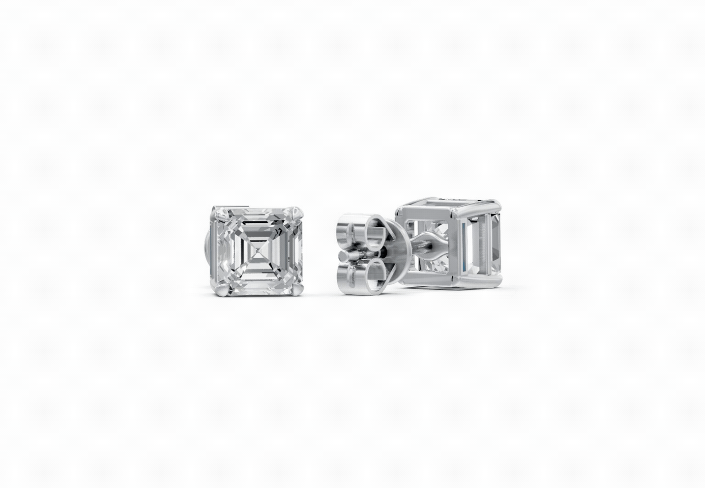 Spark Asscher Stud Earings