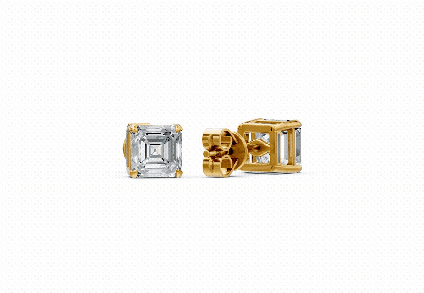 Spark Asscher Stud Earings