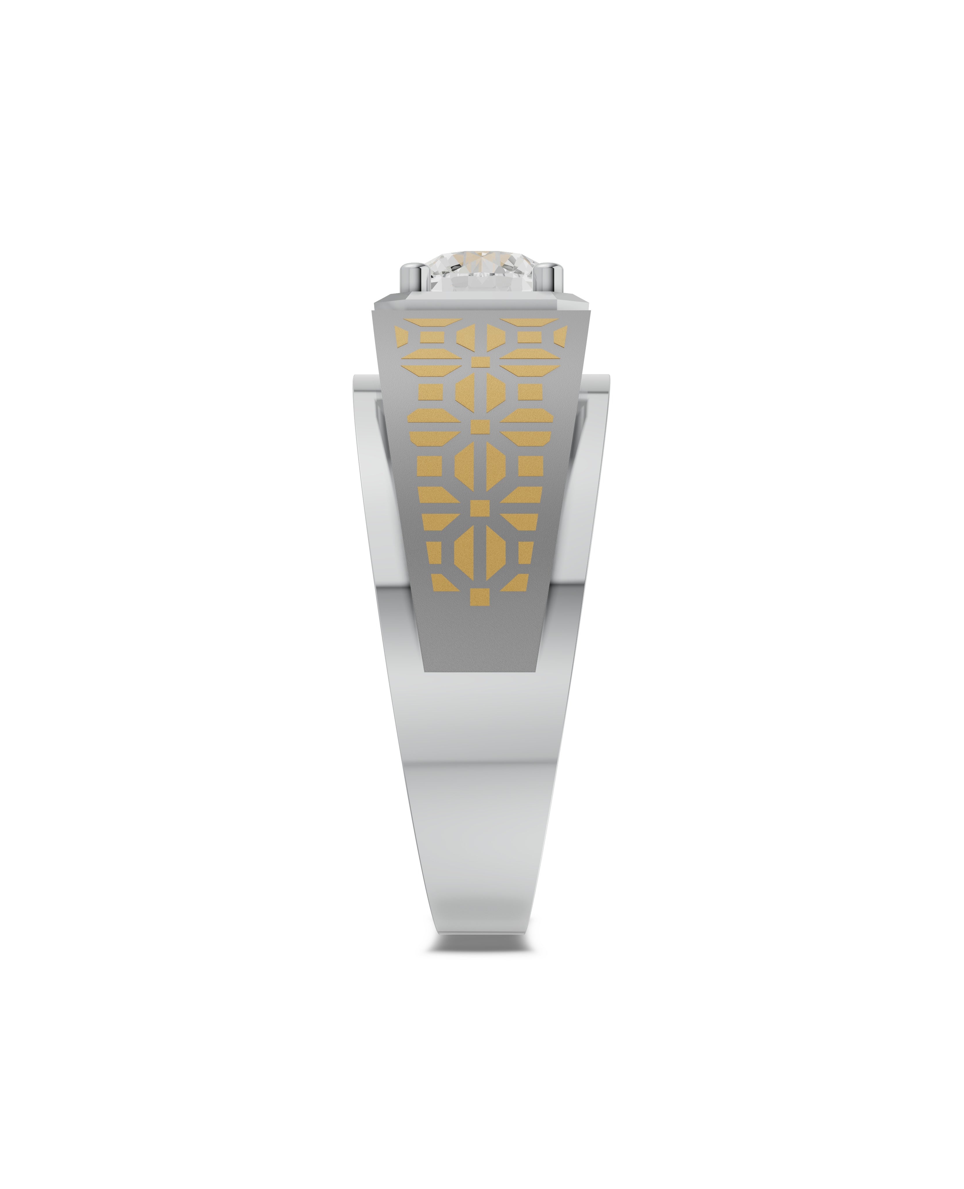 Platinum and Hand-inlaid 22k Gold