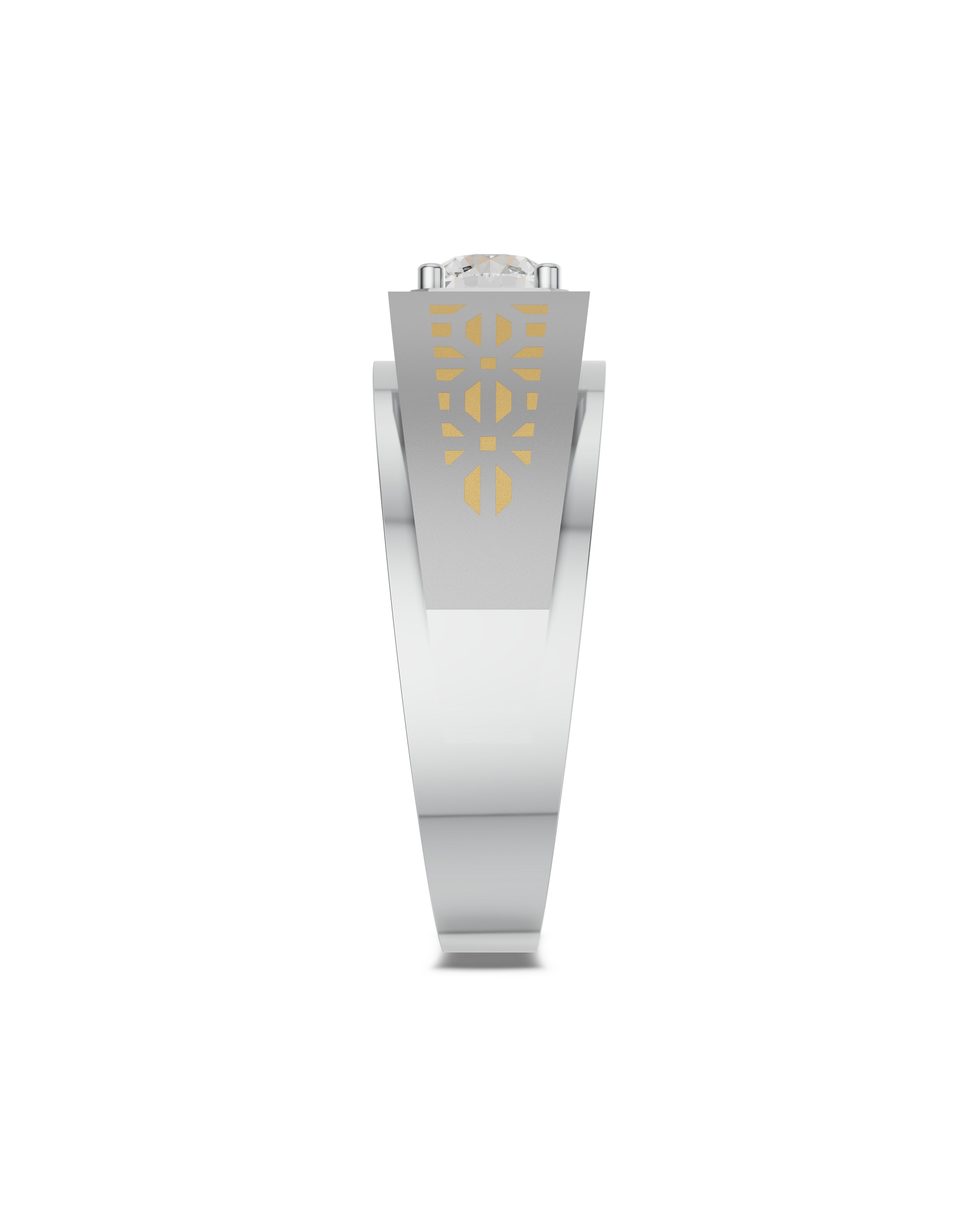 Platinum and 22K Gold Hand-inlay