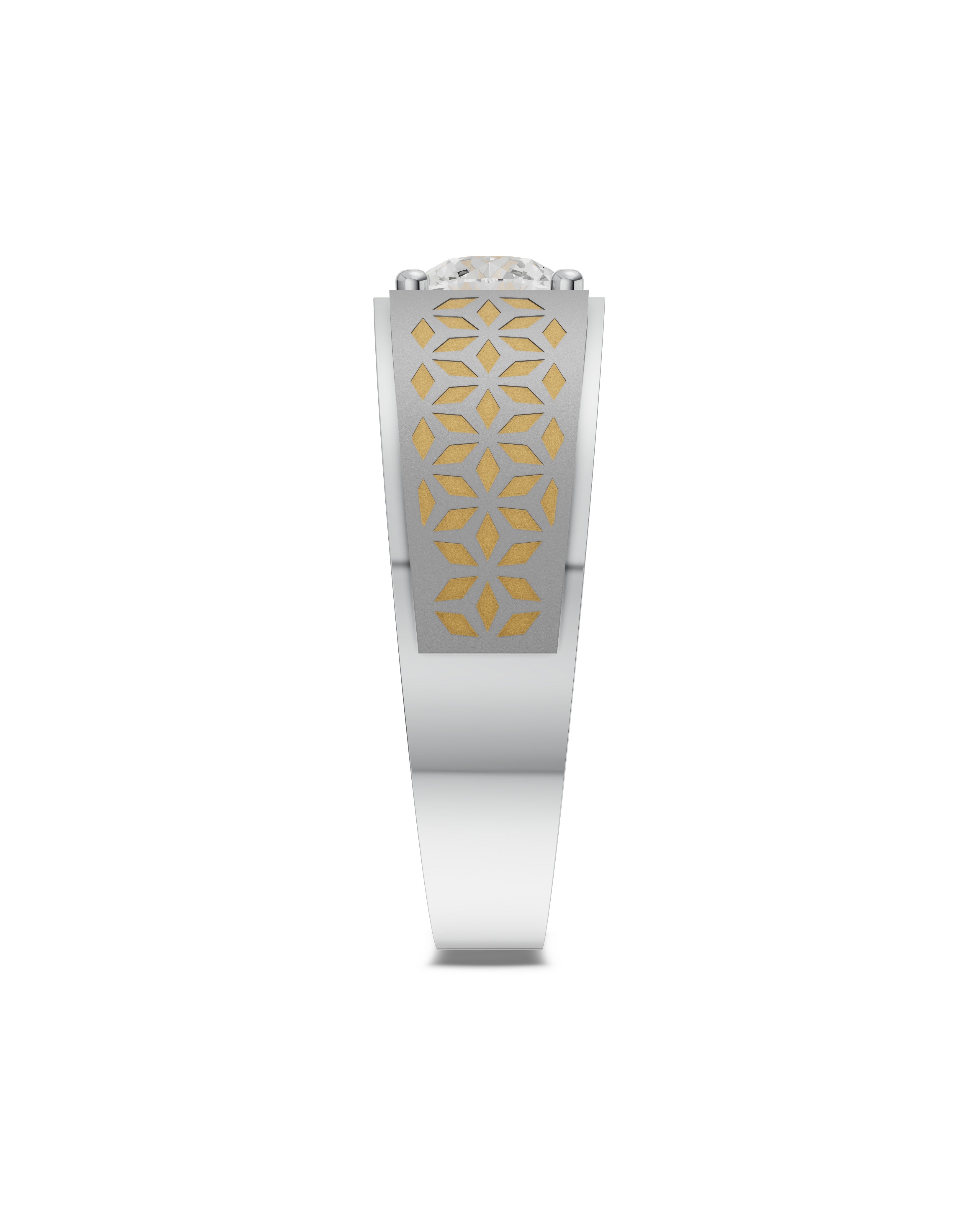 Platinum and 22K Gold Hand-inlay