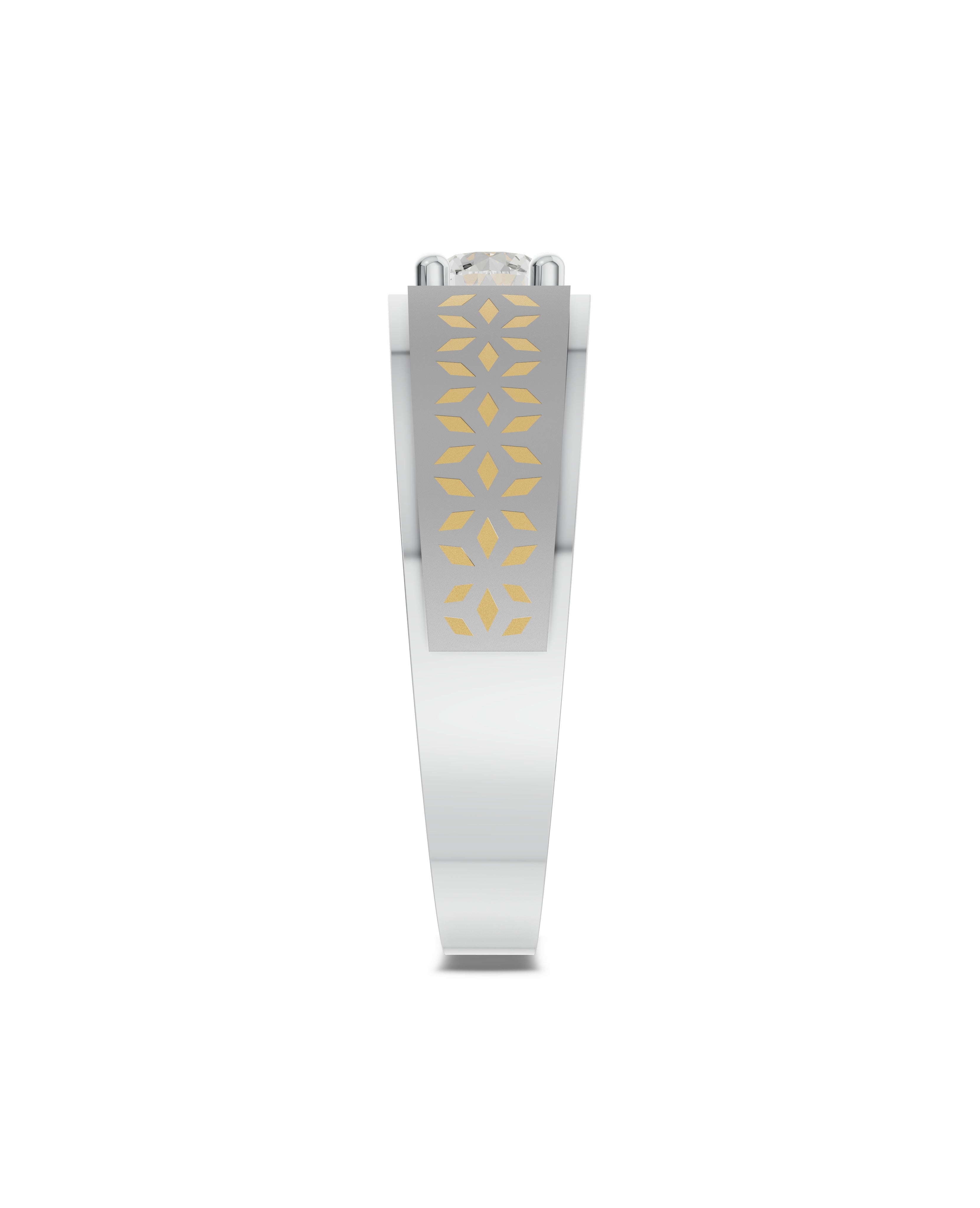 Platinum and Hand-inlaid 22k Gold